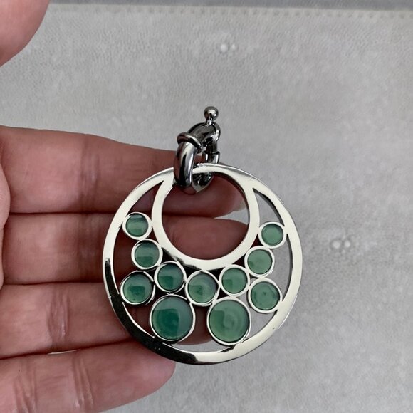 Dyrberg/Kern Idoya large turquoise enamel and silver pendant - Picture 5 of 5